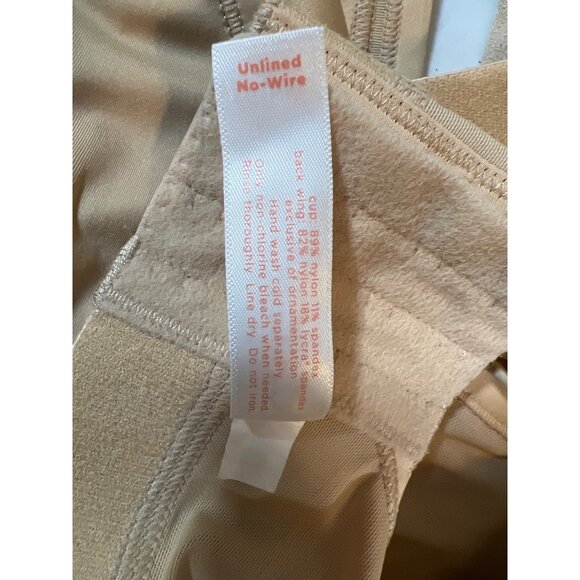 Cacique Beige Unlined No-Wire Bra Size 48DDD Nylon/Spandex Womens Intimates Full - Picture 5 of 5